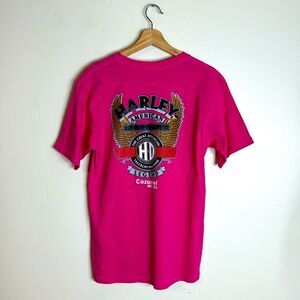 Harley Davidson Cozumel Mexico pink graphic T-shirt size medium
